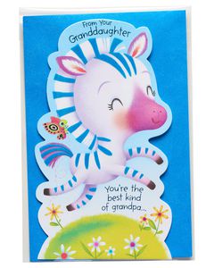 Zebra Father's Day Card for Grandpa from Granddaughter 