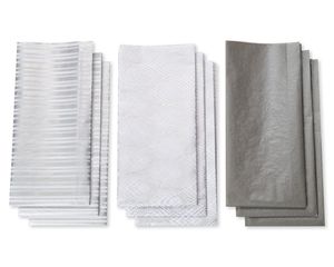 Silver and White Holiday Tissue Paper Bundle