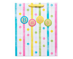 large baby stripes and dots gift bag