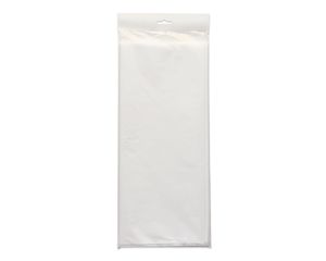 white plastic table cover 54 in. x 108 in.