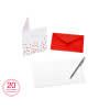 Red and Silver Thank You Blank Note Cards and Red Envelopes, 20-Count
