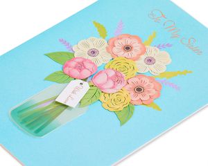 Floral In Vase Birthday Greeting Card 