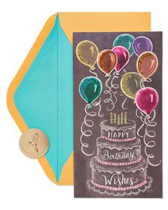 Chalkboard Cake Birthday Greeting Card