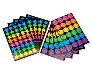 Neon Smiles and Stars Stickers, 320-Count