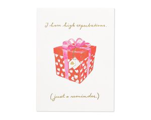 high expectations valentine's day card
