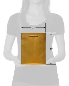 Gold Herringbone Medium Gift Bag, 1 Bag