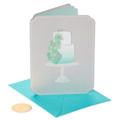 Orchid Cake Wedding Greeting Card 