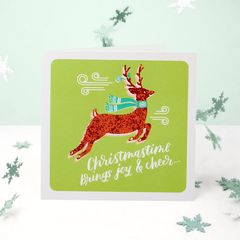 Reindeer Christmas Money and Gift Card Holder Greeting Card