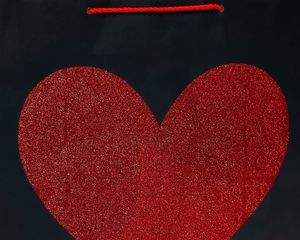 Extra-Large Red Glitter Heart Gift Bag