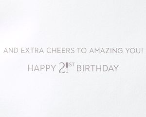 Extra Cheers 21st Birthday Greeting Card