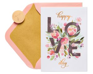 Floral Love Blank Valentine's Day Greeting Card