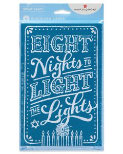 Eight Nights Hanukkah Card, 6-Count