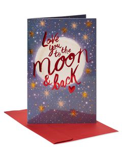 Moon and Back Valentine's Day Card