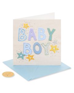 Boy Blue Bottle Papyrus New Baby Card 
