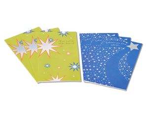 Starry Green and Blue Graduation Cards, 6-Count