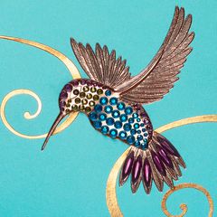 Gem Hummingbird Birthday Greeting Card