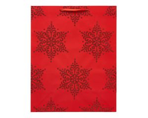 large red snowflakes christmas gift bag