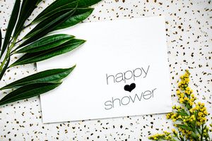 Happy Thoughts Bridal Shower Card Lifestyle Image