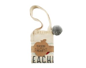Mud Pie Teaching is a Work of Heart Canvas Tote Bag