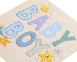 Patchwork Baby Boy New Baby Greeting Card