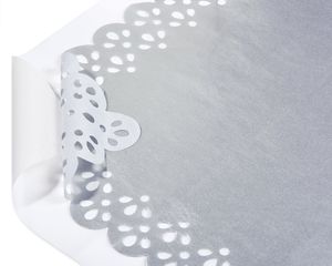 White and Silver Tissue Paper Set, 8-Sheets
