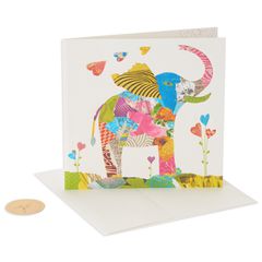 Collage Elephant Birthday Greeting Card