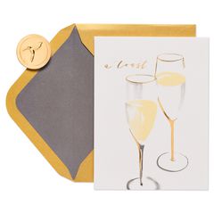 Champagne Toast Wedding Greeting Card 