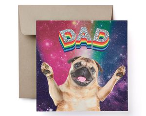 Rainbow Pug Father's Day Card