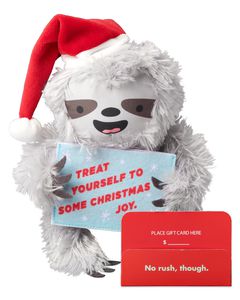 Plush Sloth Christmas Gift Card Holder