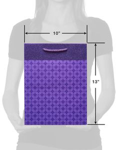 Medium Purple Geometric Pattern with Glitter Gift Bag