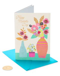 Flowers and Vase Mother's Day Card