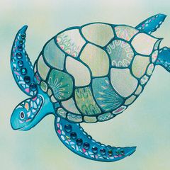 Mosaic Turtle Blank Greeting Card