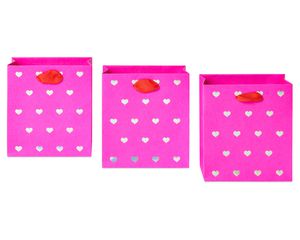 Small Valentine's Day Gift Bags, Pink, 6-Count