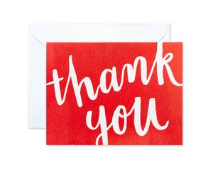 Red and White Thank You Blank Note Cards and White Envelopes, 20-Count