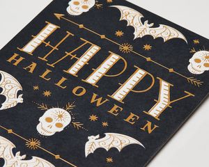 Bats and Skulls Halloween Card