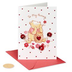 Make Every Day Sweeter, Winnie The Pooh Disney Romantic Valentine's Day Greeting Card