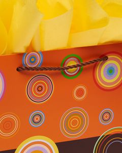 Abacus Circles Large Gift Bag with Buttercup Tissue Paper, 1 Gift Bag and 8 Sheets of Tissue Paper