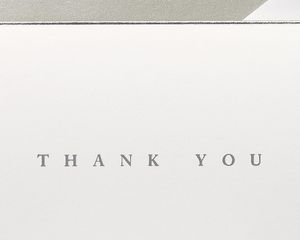 Silver Border Thank You Boxed Blank Note Cards and Envelopes, 16-Count