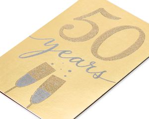 Golden 50th Anniversary Card for Couple