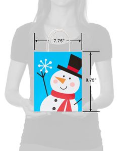 Happy Snowman Small Christmas Gift Bag