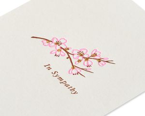 Floral Branch Blank Sympathy Greeting Card 
