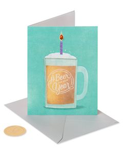 A Beer for Each Year Funny Birthday Greeting Card 