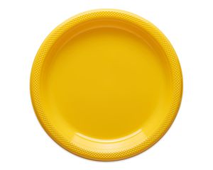 yellow plastic dinner plates 20 ct