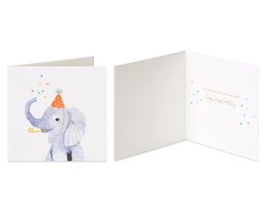 Hedgehog and Elephant Birthday Greeting Card Bundle for Kids, 2-Count