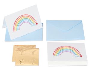Rainbow Boxed Thank You Cards and Envelopes, 20-Count