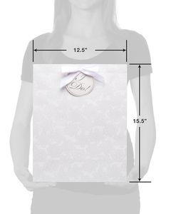 Extra-Large Lace Wedding Gift Bag with Tissue Paper; 1 Gift Bag and 6 Sheets of Tissue Paper