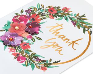 Painterly Wreath Thank You Greeting Card 