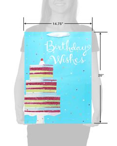 Jumbo Birthday Gift Bag, Birthday Wishes Cake