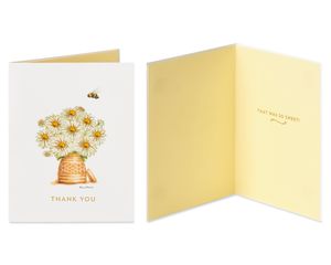 Daisies and Drinks Thank You Greeting Card Bundle, 2-Count
