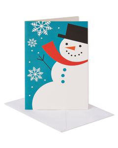 Snowman and Snowflakes Christmas Boxed Cards, 14 Count